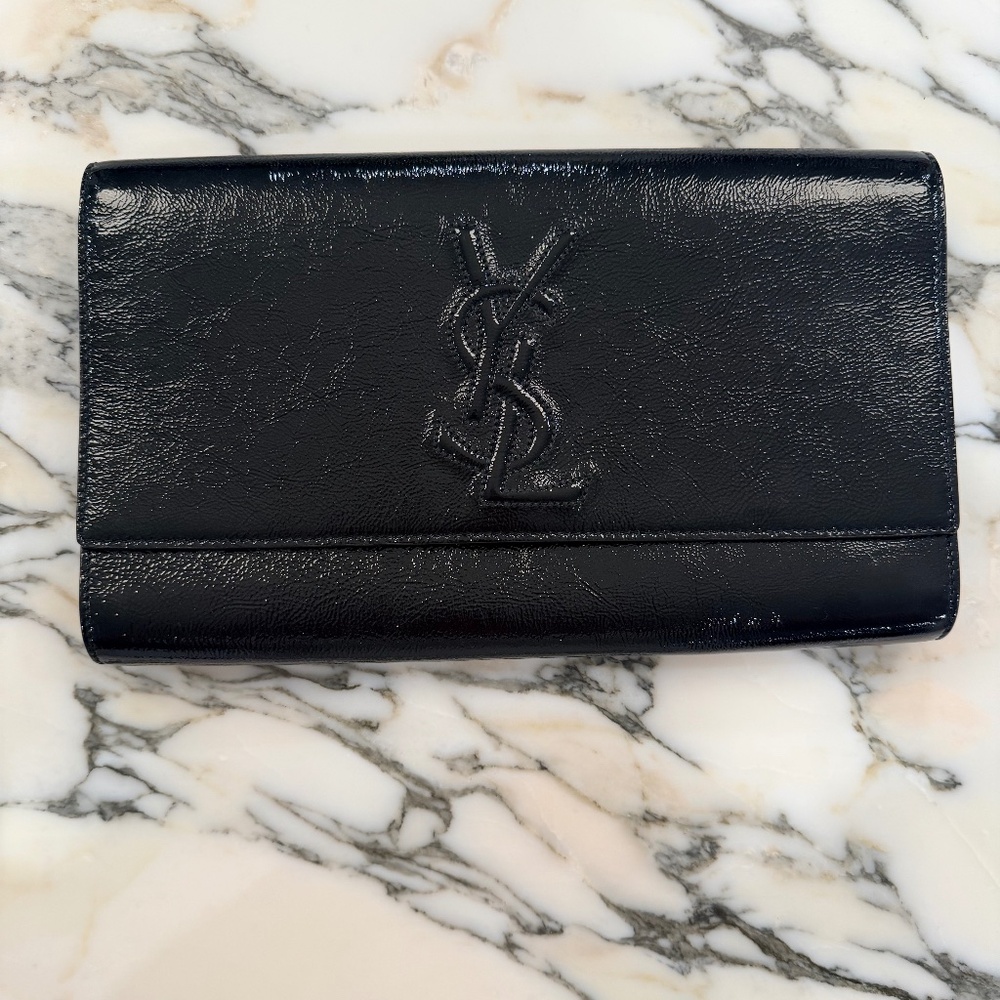 Yves Saint Laurent Belle de Jour Clutch Patent Leather